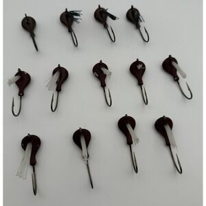 Handmade Brown‎ Fishing Jig Heads with Weed Guards 13 Piece Lot B114